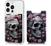 Dikoer Phone Wallet Stick on, Cell Phone Card Holder Pocket for Back of Phone with Stretchy Lycra Design, Credit Card ID Holder Sleeves Sticker for Galaxy Android Smartphone Case, 400