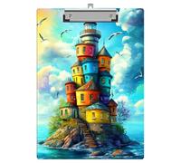 Dikoer Professional Clipboards 9 x 12.5 Inch Letter Size, Aesthetic Office Clipboard with Low Profile Metal Clip & Hanging Hook, Heavy Duty Writing Surface for Nurses Medical Home Work, Blue Castle