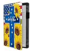 Dikoer Professional Server Wallet with Zippered Coin Pocket, Compact 4.7"x7.5" Waitstaff Organizer, Water-Resistant Leather Guest Check Holder with Pen Loop Server Books for Waitress, Sunflower Flag