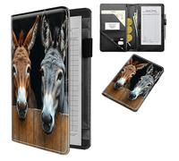 Dikoer Professional Server Wallet with Zippered Coin Pocket, Compact Waitstaff Organizer, Water-Resistant Leather Guest Check Holder with Pen Loop Server Books for Waitress, Gray Yellow Donkey