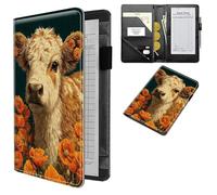 Dikoer Professional Server Wallet with Zippered Coin Pocket, Compact Waitstaff Organizer, Water-Resistant Leather Guest Check Holder with Pen Loop Server Books for Waitress, Orange Spotted Calf