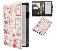 Dikoer Professional Server Wallet with Zippered Coin Pocket, Compact Waitstaff Organizer, Water-Resistant Leather Guest Check Holder with Pen Loop Server Books for Waitress, Pink Wine Cup Book