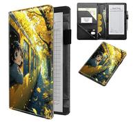 Dikoer Professional Server Wallet with Zippered Coin Pocket, Compact Waitstaff Organizer, Water-Resistant Leather Guest Check Holder with Pen Loop Server Books for Waitress, Train Girl Maple Leaf