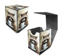 Dikoer Raccoon Card Deck Box, MTG Commander Deck Box Card Deck Case for Trading Cards, 100+ Sleeved Cards with PU Leather Magnetic Card Storage Box for TCG CCG Magic Cards