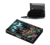 Dikoer RFID Credit Card Holder Tarjeteros De Hombres Business Card Holder for Women Men, Metal Wallet Case Pocket with Aluminum ID Hard Case for Travel, Cruises Elephant, Stream Castle
