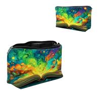 Dikoer Travel Makeup Bag, Padded Small Cosmetic Pouch with Zipper, Spandex Toiletry Organizer for Purse, Portable Makeup Clutch for Women, Shopping Potluck & Daily Use, 7.9" x 5.1", Cat Old Man