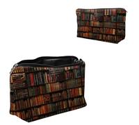 Dikoer Travel Makeup Bag, Padded Small Cosmetic Pouch with Zipper, Spandex Toiletry Organizer for Purse, Portable Makeup Clutch for Women, Shopping Potluck & Daily Use, Sunset Cat Back View, Vintage