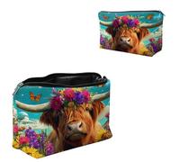 Dikoer Travel Makeup Bag, Padded Small Cosmetic Pouch with Zipper, Spandex Toiletry Organizer for Purse, Portable Makeup Clutch for Women, Shopping Potluck & Daily Use, 7.9" x 5.1", Rainbow Flower
