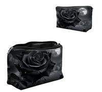 Dikoer Travel Makeup Bag, Padded Small Cosmetic Pouch with Zipper, Spandex Toiletry Organizer for Purse, Portable Makeup Clutch for Women, Shopping Potluck & Daily Use, 7.9" x 5.1", Cat Man, Gray