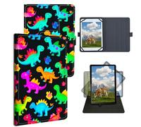 Dikoer Universal Case for LG G Pad F 8.0"/7.0" LK430/G Pad F2 X2 Pad X 8.0, Adjustable Silicon Band Shockproof TPU Protective PU Leather Cover for 7-9 Inch, Baby Dinosaur