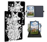 Dikoer Universal Case for Remarkable 2 10.3 Inch Digital Paper 2020 Released, Adjustable Silicon Band Shockproof TPU Protective PU Leather Cover for 9-10.5 Inch, White for Fox