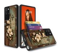 Dikoer Wallet Case Compatible with Samsung Galaxy S24 Ultra 5G | [3 Card Holder] Dual Layer Shockproof Protective Hard PC & Soft TPU Rugged Case for Men Women, Christian Bible Verses