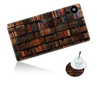 Dikoer Warm Desk Mat Heated Mouse Pad with Coaster 31.5 * 13 Inch, Olidik 3 Speed Touch Warm Extended Large Playmat Foot Warmer for Office Laptop Computer Home Game Accessories, Vintage Books