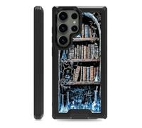 Dikoer Women Men Case for Samsung Galaxy S22 Ultra 5G Heavy Duty Dual Layer Hard PC Back Soft Silicone Shockproof Protective Phone Cover - Vintage Books