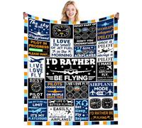 DikoGoGo Airplane Blanket Gifts for Pilots Funny Pilot Blanket Throw Stuff Airplanes Plush Flannel Bedding Airplane Gifts for Men Women Boys Girls Adults Pilots Birthday Gift Room Decor 50"X40"INCH