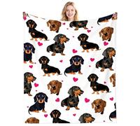 DikoGoGo Dachshund Gifts Blanket for Women Dog Lovers Puppy Plush Stuff Dog Throw Blanket Bedding Cute Dachshund Blankets Gifts for Women Girls Kids Boys Adults Birthday Gift Room Decor 50"X40"INCH