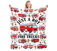 DikoGoGo Fire Truck Blanket for Boys Kids Stuff Firetruck Throw Blanket Plush Cute Car Bedding Fire Truck Blankets Gifts for Kids Girls Boys Adults Birthday Gift Room Decor 50"X40"INCH