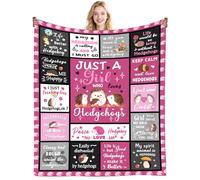 DikoGoGo Hedgehog Gifts for Women Stuff Hedgehogs Throw Blanket Funny Animal Cute Hedgehog Accessories Blankets for Adults Kids Girls Boys Men Hedgehogs Lovers Birthday Gift Room Decor 60"X50"INCH