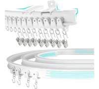 DIKOTS 3.5 Meter Flexible Curtain rail track - Heavy duty ceiling curtain track for Bay window, Rooms Divider, Shower curtain rail track - Swish curtain track - Ceiling Mount bay window curtain rail