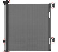 Dikots Black Retractable Stair Gate for baby & Pet with secure 2-Step Lock - 140 cm wide & 86 cm tall extendable gate - Retractable Stair Gates for Dogs - Black Baby gate for stairs & doorways