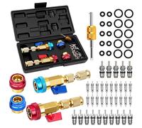 DikTalk AC Schrader Valve Core Removal Tool,60pcs Air Condition Schrader Valve Remover Installer Tool Kit with O-Ring Rubber Seal for R134A, R1234YF R22,High Low Pressure Repair Tools