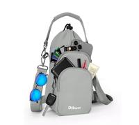 Dikuer Water Bottle Holder with Strap, 4 Big Pockets with Compartment, 24oz/32oz/40oz Crossbody Water Bottle Carrier Bag