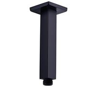 DIKUROOMS 6 Inch Matte Black Square Ceiling Mount Shower Arm and Flange