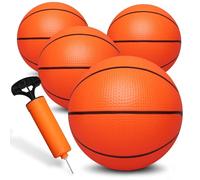 Dilabnda 18CM Mini Orange Basketballs Ball for Mini Basketball Hoop, Kids Soft Bouncy Rubber Ball for Indoor Outdoor Playground Pool Beach (5PCS)