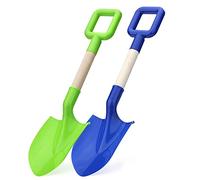 Dilabnda Children's Beach Sand Shovels, 40 cm/16 Inch Child Beach Shovels Spade Spoon with Durable Wooden Handle, ABS Beach Garden Tool Set for Sand, Backyard, Summer, Beach, Sandbox, 2 Pieces