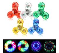 Dilabnda Fidget Spinner LED 5 Pack, LED Light Up Crystal Fidget Hand Spinner Toy Glow in The Dark Party Favours, Birthday Goodie Bag Fillers for Kids, Boys Girls