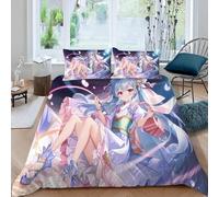 DILANI Duvet Cover double 3D Japanese Animation Quilt Cover Soft Microfiber Comforter Cover With Zipper Closure Bedroom and 2 Pillowcase Anime Girl Bedding Set for Kids Teens and Adults