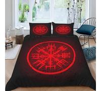 DILANI Duvet Cover double 3D Viking Quilt Cover Soft Microfiber Comforter Cover With Zipper Closure Bedroom and 2 Pillowcase Norse Mythology Runes Bedding Set for Kids Teens and Adults