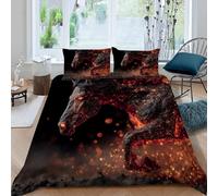 DILANI Duvet Cover Sets king 3D Horse Quilt Cover Soft Microfiber Comforter Cover With Zipper Closure Bedroom and 2 Pillowcase Kawaii Animals Bedding Sets for Kids Teens and Adults