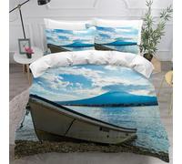 DILANI Duvet Cover Sets king 3D Japanese Cherry Blossoms Quilt Cover Soft Microfiber Comforter Cover With Zipper Closure Bedroom and 2 Pillowcase Mount Fuji Bedding Sets for Kids Teens and Adults