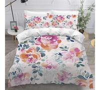 DILANI Duvet Cover Sets super king 3D Pink Flowers Quilt Cover Soft Microfiber Comforter Cover With Zipper Closure Bedroom and 2 Pillowcase Romantic Colorful Bedding Sets for Kids Teens and Adults