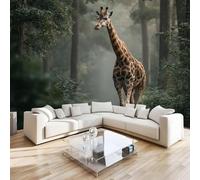 DILANI Photo Wallpaper Giraffe Forest 500x280 cm Non-Woven Wall Mural 3D Kawaii Animals Wallpaper Murals for Living Room,Bedroom,Kids Room,Office,TV Background Home Deco