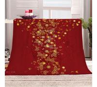 DILANI Throw Blanket 3D Butterfly Fleece Flannel Blanket Soft Super Warm Red Romantic Cozy Winter Bed Sofa Blankets Fluffy Microfibre For Girls Boy Kids Adults Single Blanket Throw 100x130cm