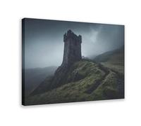 Dilapidated Towers in The Gothic Fog Canvas Poster Wall Art Decor Print Picture Paintings for Living Room Bedroom Decoration 16x24inch(40x60cm)