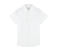 DILBYKE Boys’ School Shirt Short Sleeve Uniform Shirts Woven with Two Pocket, White, 15-16 Years
