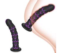 Dildo Anal Toy Thrusting Dildo Anal Stretcher Adult Toys for Women Men Anal Sex Toys Monster Huge Silicone Butt Plug Stimulation,Fantasy Dildos Fish Scale Shape Anal Plug (Black, L)