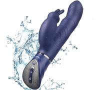 Dildo G-spot Rabbit Vibrator - Silicone Realistic Dildo Massager Clitoral Vaginal Stimulator with 10 Vibrating & 10 Telescopic Modes, Waterproof Adult Sex Toys for Women Sex Toys for Couples