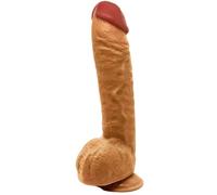 Dildo Sex Toy Suction Cup Realistic 5-6-7-8-9+ Inch Small/Big/Large/XL Real Feel for Women Men Couples Lifelike Dongs Adult (Brown, DS-191 | 12.5 Inch)