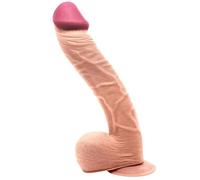 Dildo Sex Toy Suction Cup Realistic 5-6-7-8-9+ Inch Small/Big/Large/XL Real Feel for Women Men Couples Lifelike Dongs Adult (White, DS-50 | 13.5 Inch)