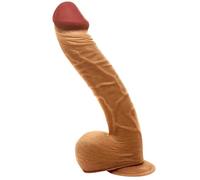 Dildo Sex Toy Suction Cup Realistic 5-6-7-8-9+ Inch Small/Big/Large/XL Real Feel for Women Men Couples Lifelike Dongs Adult (Brown, DS-50 | 13.5 Inch)