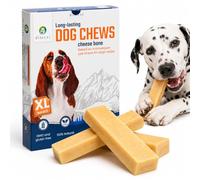 Dilecti Himalayan Yak Chews for Dogs - Natural Cheese Bones & Long Lasting Dog Chews, Dental Sticks & Treats with Milk, Protein & Calcium for Healthy Teeth (Extra Large, Set of 3)