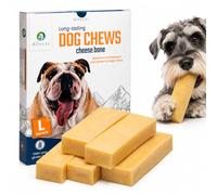 Dilecti Himalayan Yak Chews for Dogs - Natural Cheese Bones & Long Lasting Dog Chews, Dental Sticks & Treats with Milk, Protein & Calcium for Healthy Teeth (Large, Set of 5)