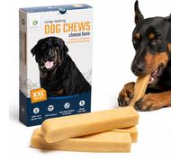 Dilecti Himalayan Yak Chews for Dogs - Natural Cheese Bones & Long Lasting Dog Chews, Dental Sticks & Treats with Milk, Protein & Calcium for Healthy Teeth (XX Large, Set of 5)