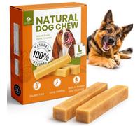 Dilecti Natural Cheese Bones for Dogs - Himalayan Yak Chews, Long Lasting Dog Chews for Large Dogs, Dental Sticks for Healthy Teeth, Hard Cheese Bone Chew Toys, Dog Treats, L Size, 3 Pack