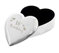 Diletto Gifts 18th Birthday Butterflies Design Heart Trinket Box