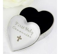 Diletto Gifts 1st Holy Communion Design Heart Shaped Trinket Box